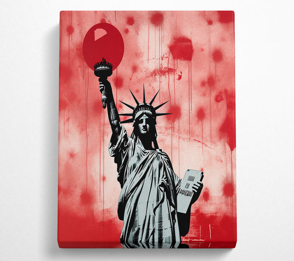 Statue Of Liberty Red Paint Art