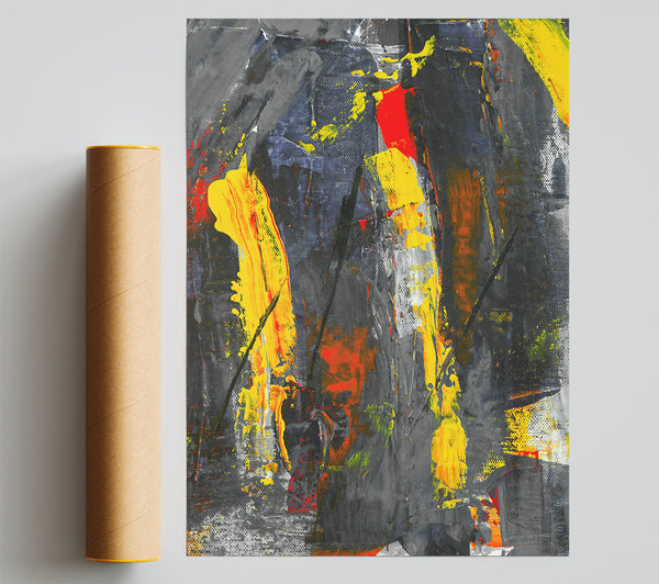 Yellow Grey Abstract Strokes