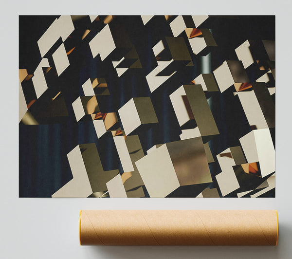 Beige Geometric Abstract