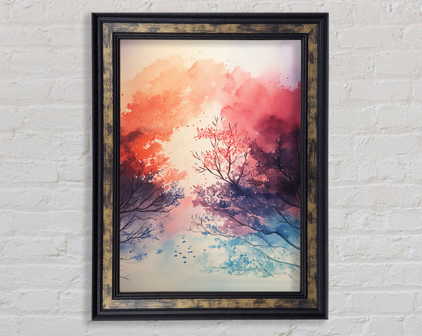 Sunset Forest Watercolour