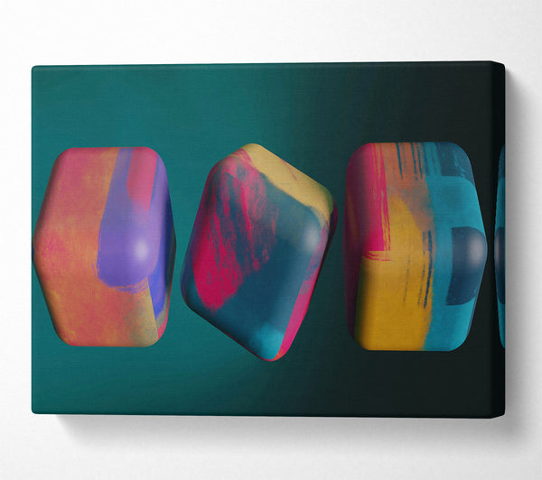 Teal Abstract Cubes