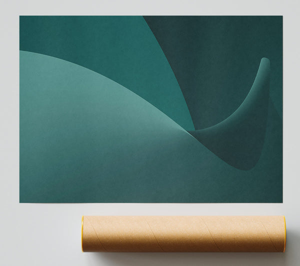 Teal Abstract Curves