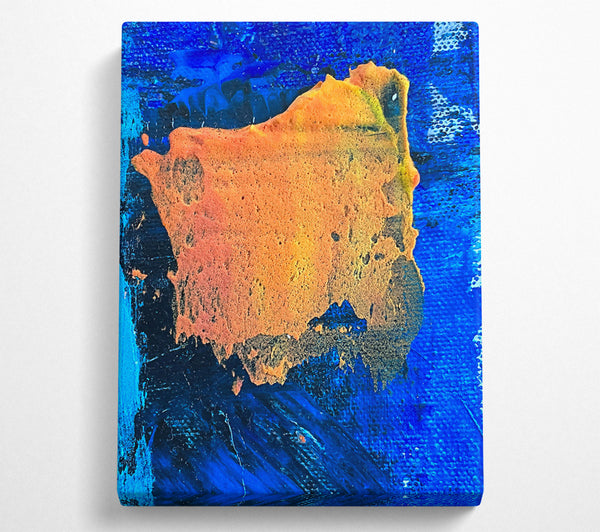 Orange Burst On Blue