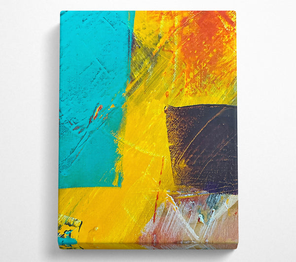 Yellow And Teal Abstract