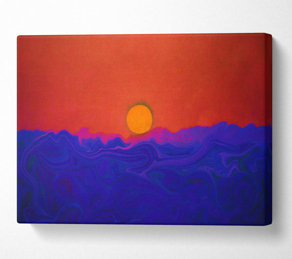 Sunset Over Blue Waves