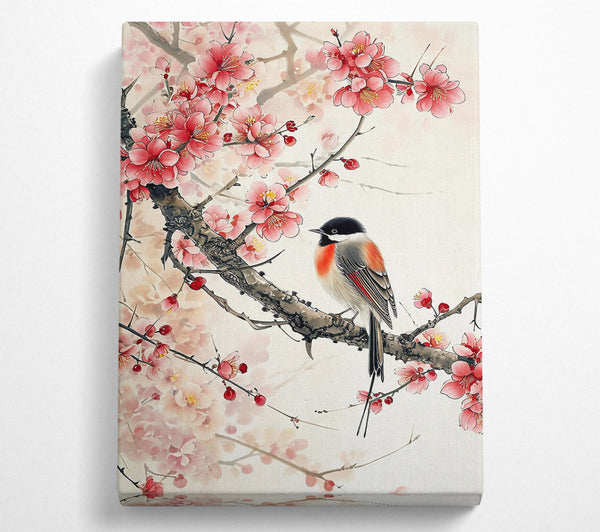 Pink Blossoms And Bird