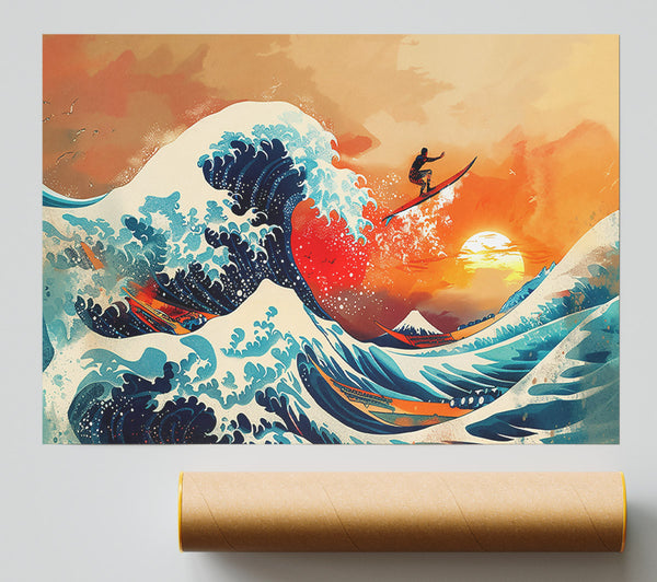 Orange Sunset Wave