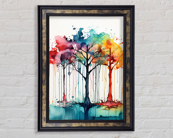 Three Trees Of Watercolour