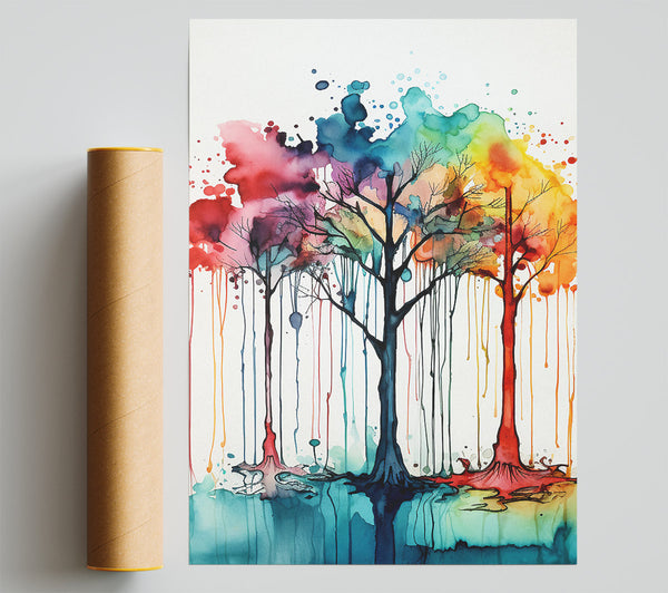 Three Trees Of Watercolour