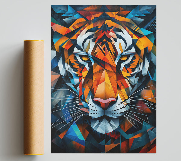 Orange Geometric Tiger