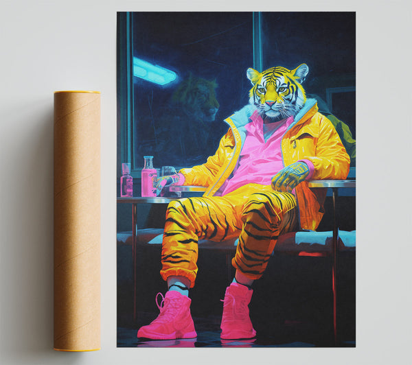 Tiger Chilling With A Drink