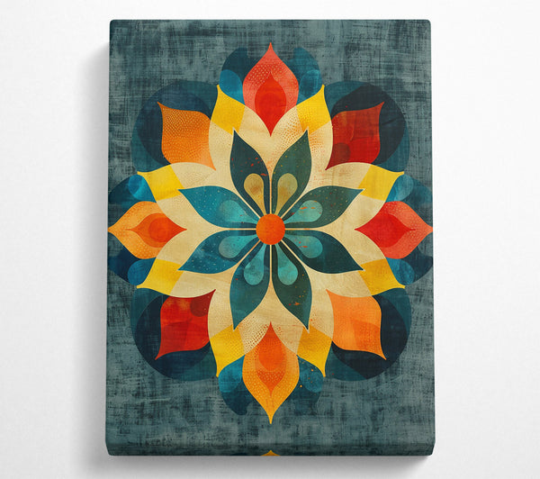 Teal Mandala Bloom