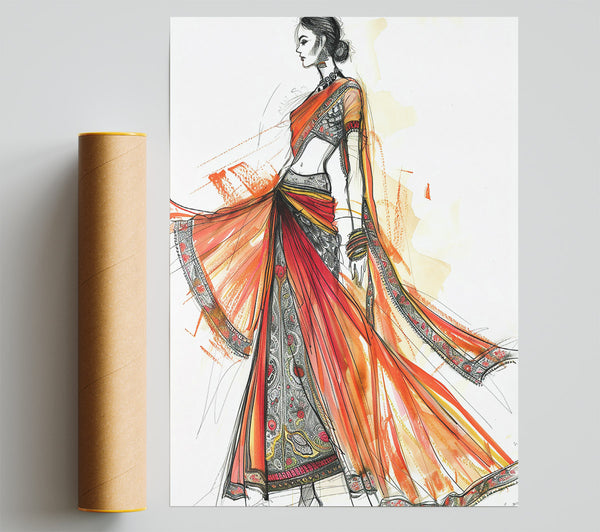 Crimson Indian Saree