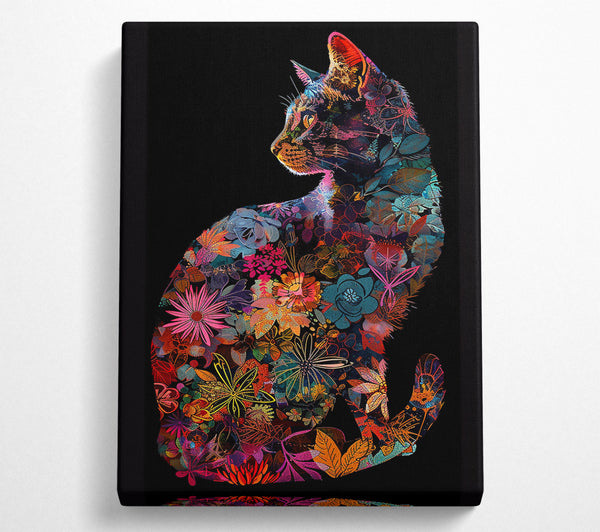 Orange Floral Feline