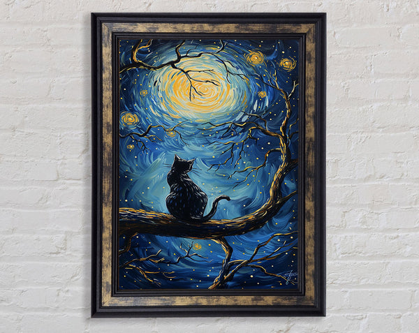 Van Gogh Cat Starry Night