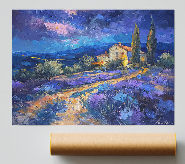 Blue Dusk Over Lavender