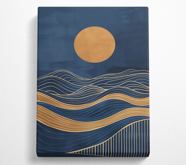 Golden Waves On Blue