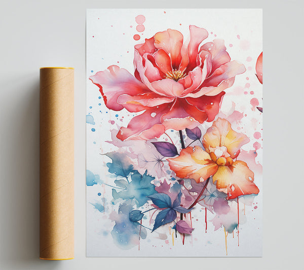 Watercolour Splat Flower