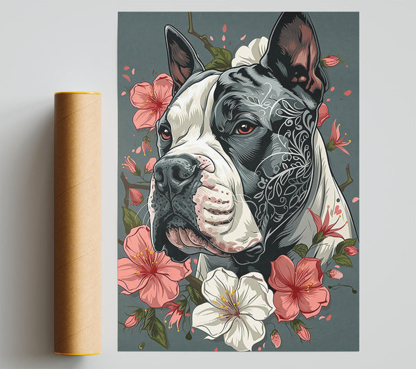 Black Dog And Blossoms