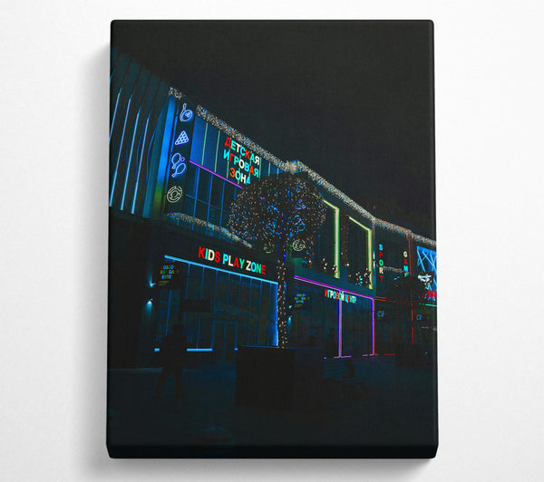 Blue Neon Cityscape