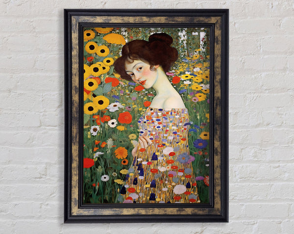 Woman Klimt Style Garden