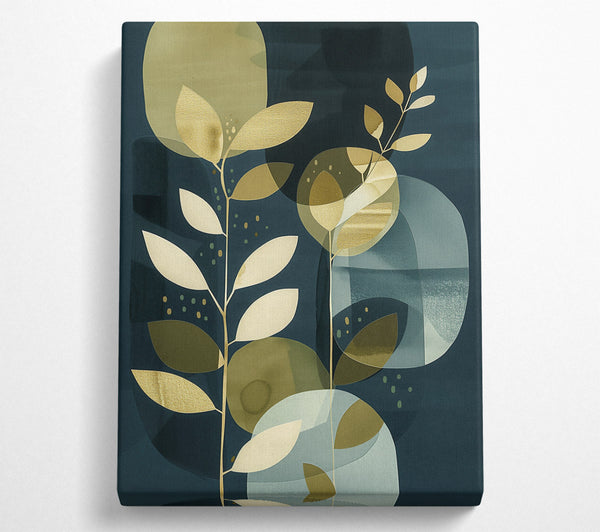 Golden Bloom On Navy