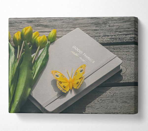 Yellow Butterfly And Book