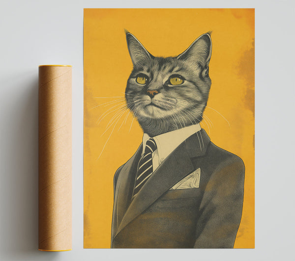 Yellow Cat In Suit