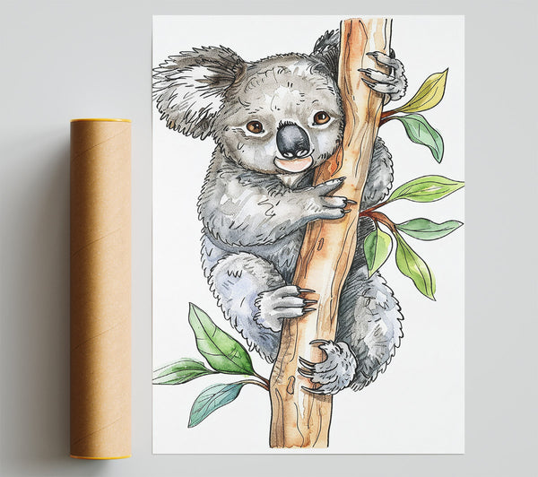 Grey Koala'S Embrace