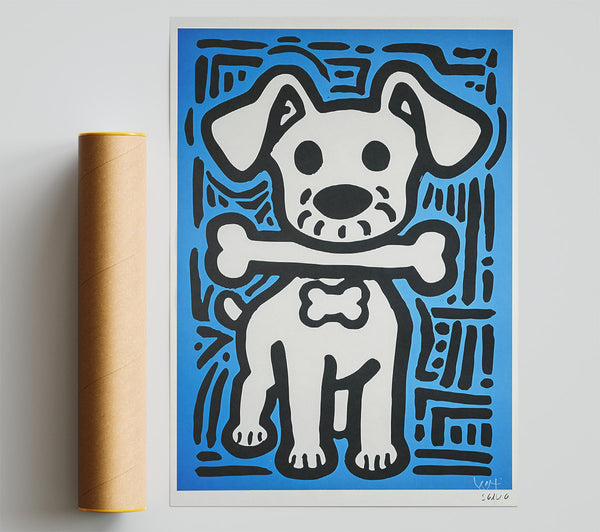 Blue Dog With Bone.