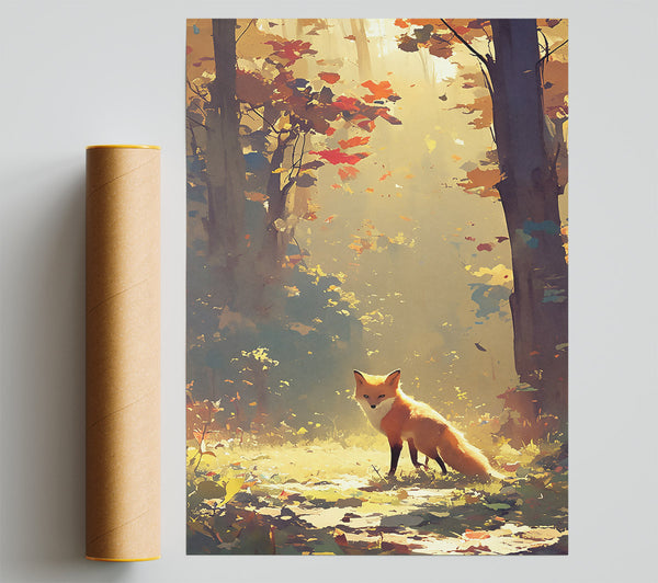 Golden Fox In Woods