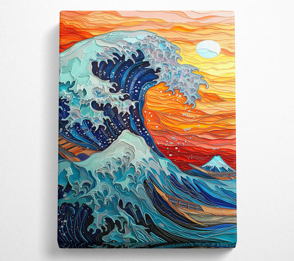 Blue Wave Papercut