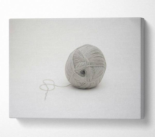 Gray Yarn Ball Unraveling