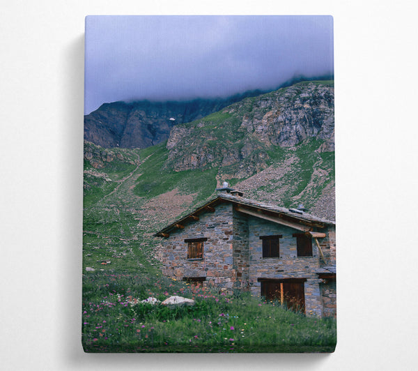 Stone Hut In The Grey Sky