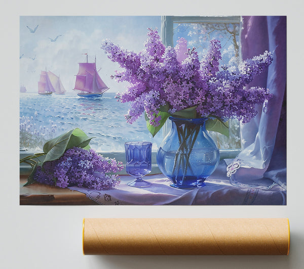 Purple Lilacs By The Sea