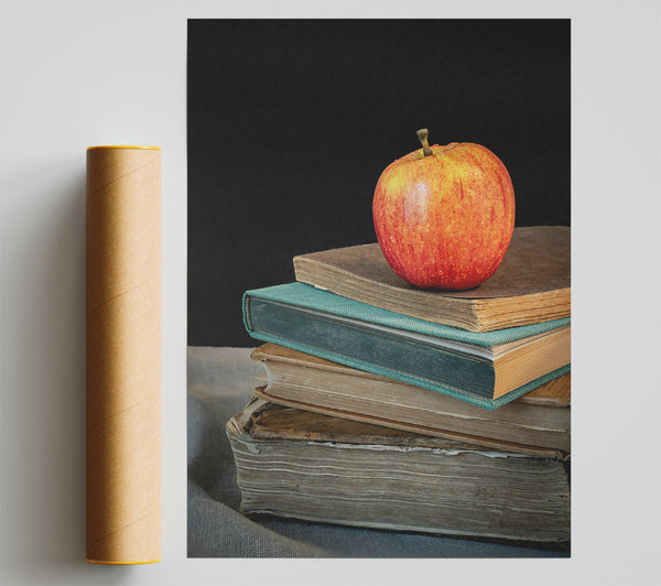 Red Apple On Books