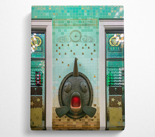 Aqua Fish Face Tilework