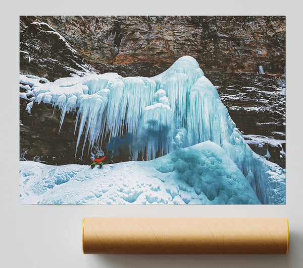 Frozen Turquoise Waterfall