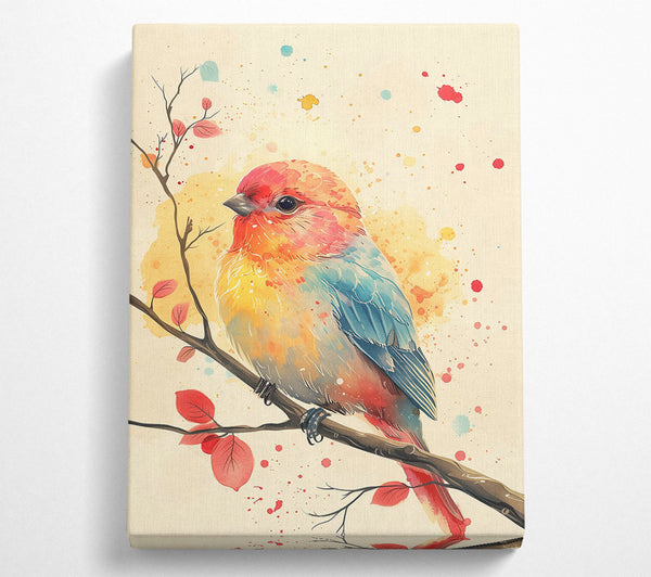 Pink Bird On Branch