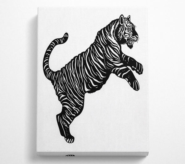 Black And White Tiger Leap