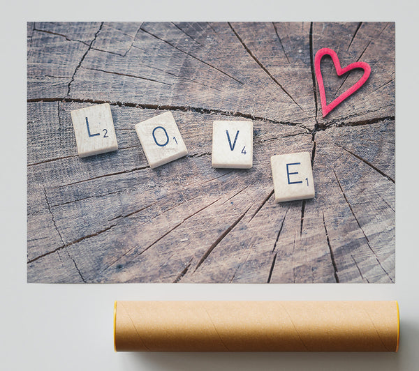 Red Love On Wood