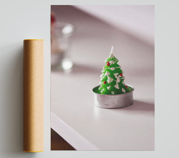 Green Christmas Candle