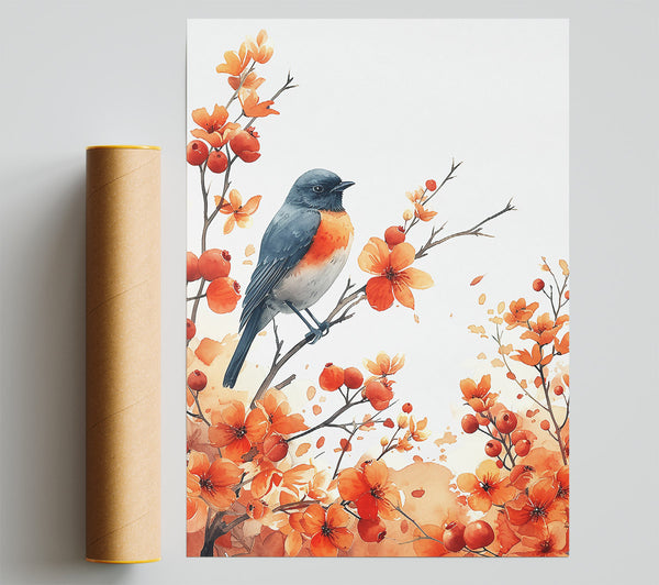 Orange Blossom And Bird