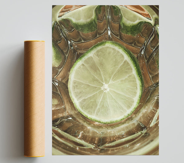 Green Lime Slice Glass