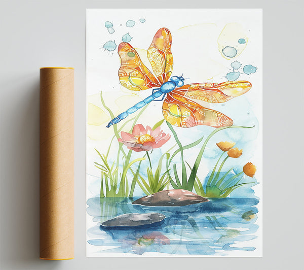 Orange Dragonfly Pond