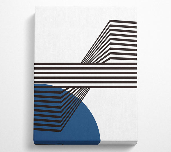 Black And White Lines With Blue