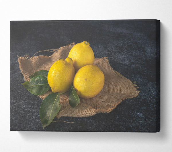 Yellow Lemons On Burlap