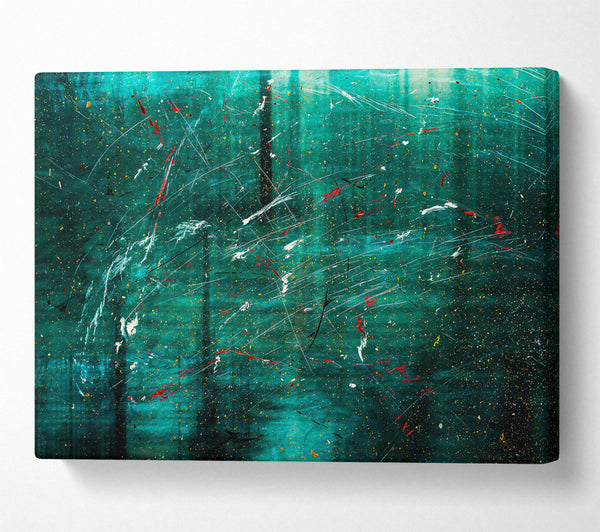 Teal Abstract Scratches