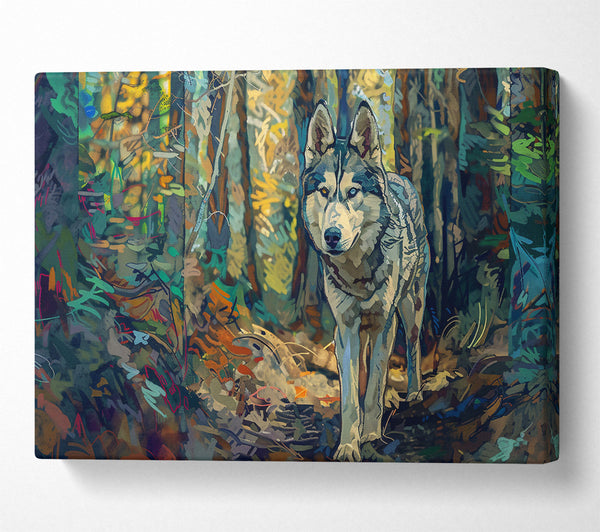 Teal Wolf In The Woods