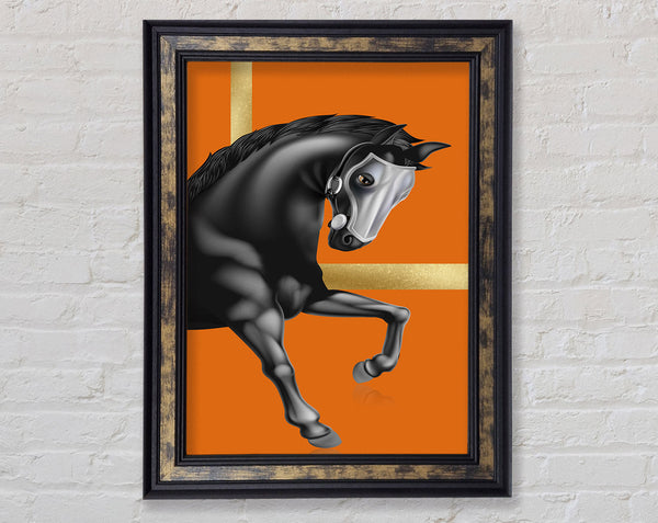 Walnut Horse With Orange